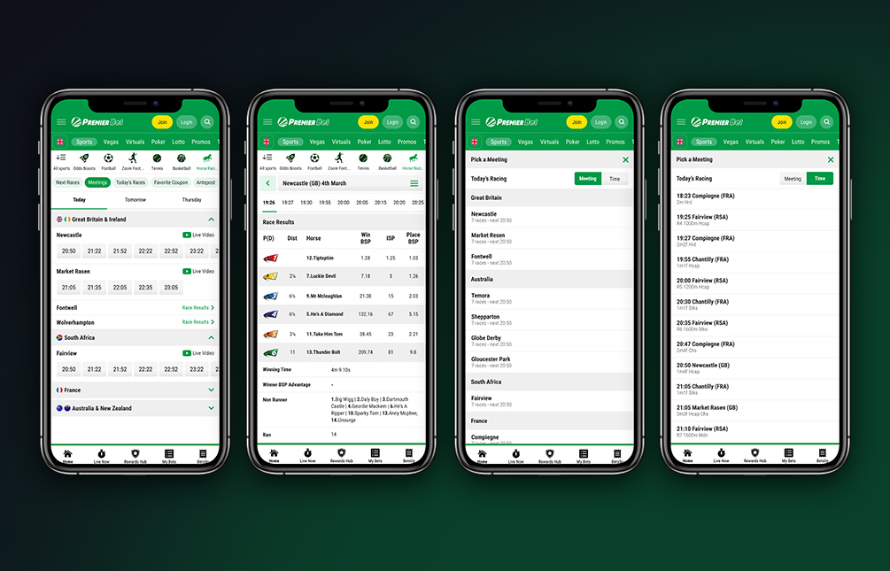 Racing Meeting Views UI